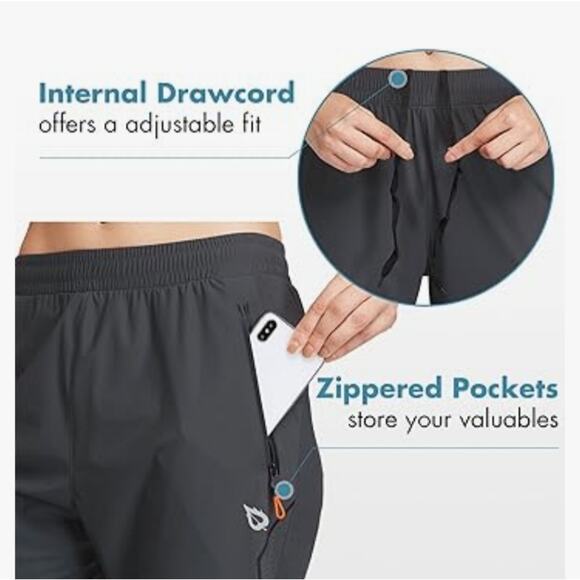 Baleaf Jogger Pants, Size L, Dark Grey, Soft, Track, Hiking - Picture 3 of 15